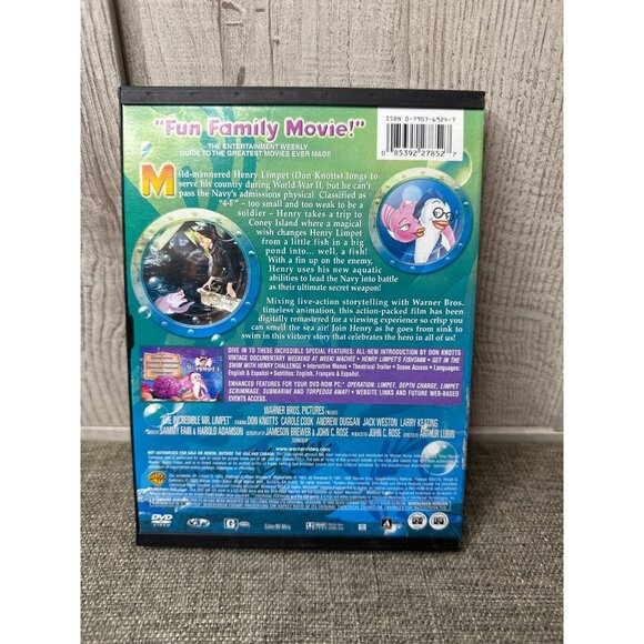 The Incredible Mr. Limpet DVD Warner Bros Family Entertainment Comedy Animation - Picture 2 of 3